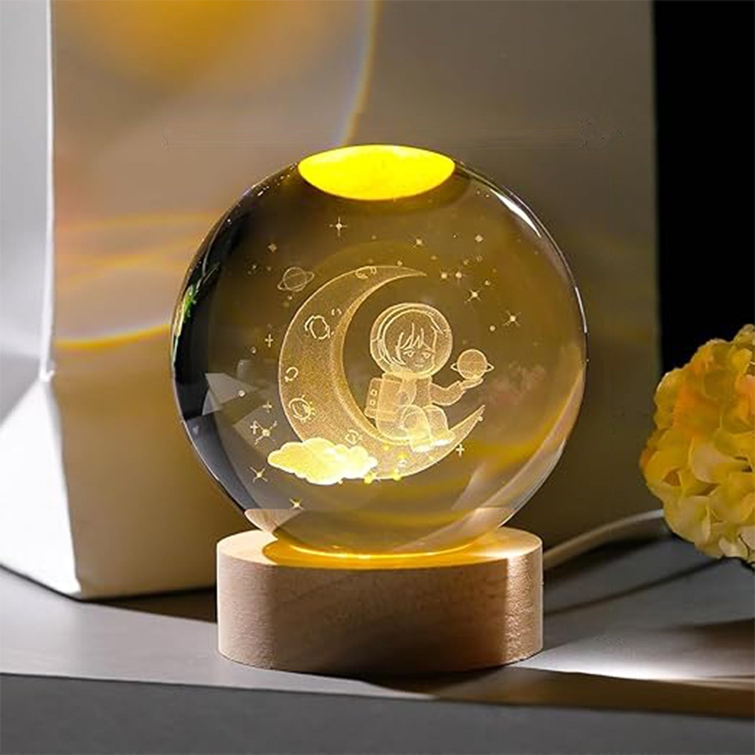 3D Crystal Ball lamps With Base (1 Pc / Mix Design) 3D Crystal Ball lamps With Base (1 Pc / Mix Design)